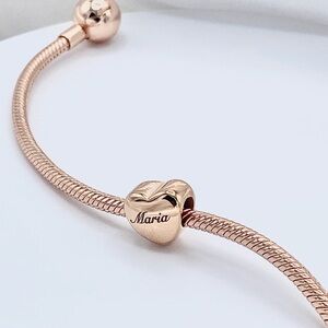 Rose Gold Custom Name Heart Charm